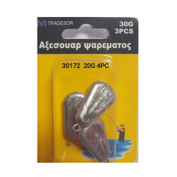 Βαρίδια αλιείας πλακέ - 20gr - 4pcs - 30172