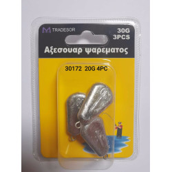 Βαρίδια αλιείας πλακέ - 20gr - 4pcs - 30172