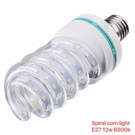 Λάμπα LED - Spiral Corn - E27 - 12W - 6500K - 356960