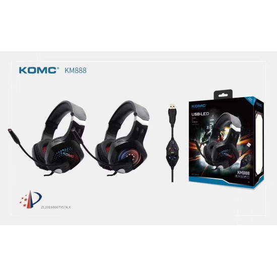 Ενσύρματα ακουστικά Gaming - KM-888 - KOMC - 302872 - Black