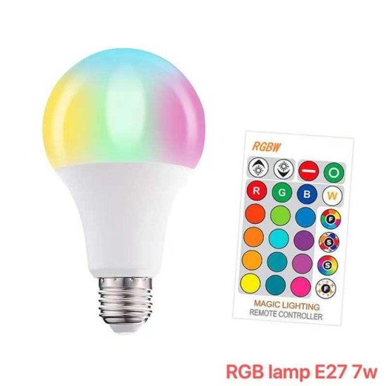 Λάμπα LED RGB - E27 - 7W - 713548