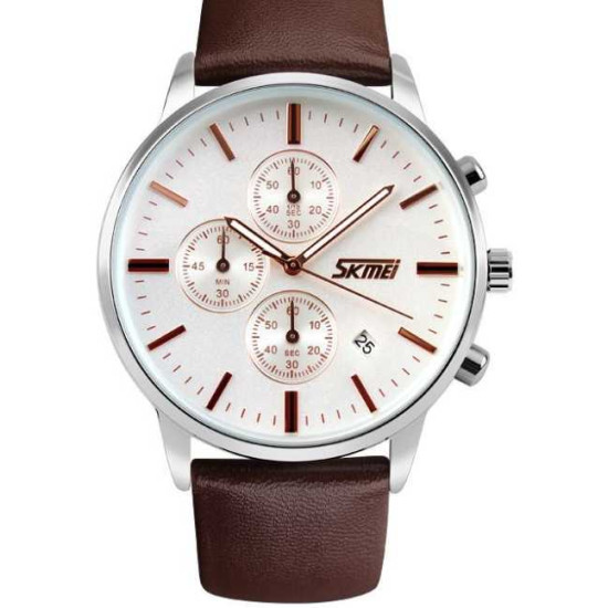 Αναλογικό ρολόι χειρός – Skmei - 9103 - 291037 - Brown/White