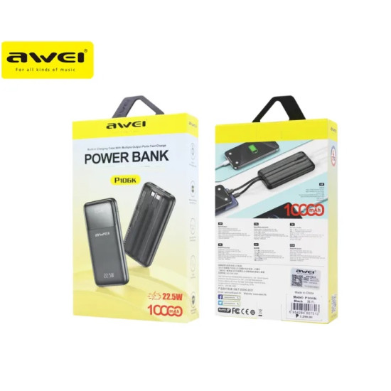 Powerbank - P106K - 10.000mah - 22.5W - AWEI - 005562 - White