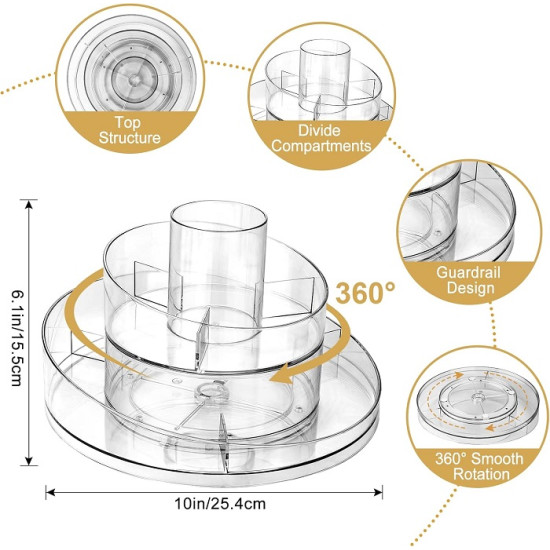 Θήκη οργάνωσης καλλυντικών περιστρεφόμενη ακρυλική - JN688 - 360° - 661688