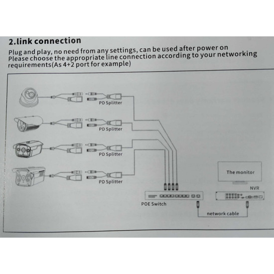 Switch καταγραφικού POE με 8 υποδοχές - 10/100Mbps - 300020