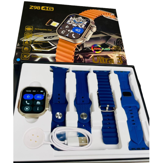 Σετ Smartwatch με 4 λουράκια – Z98 - 4G - 064793 - Blue