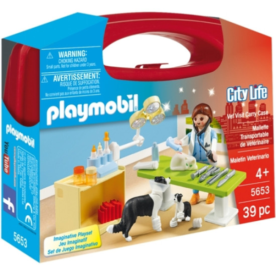 PLAYMOBIL - ΒΑΛΙΤΣΑ ΚΤΗΝΙΑΤΡΕΙΟ 39τεμ. 4+ (5653)