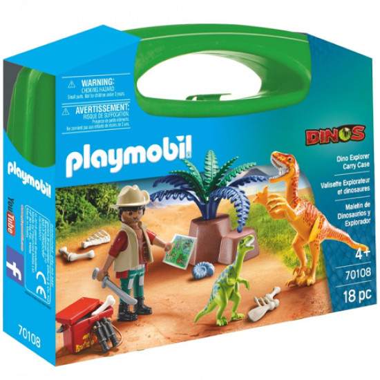 PLAYMOBIL MAXI -ΒΑΛΙΤΣΑ ΕΞΕΡΕΥΝ. & ΔΕΙΝΟΣΑΥΡΟΣ 43τεμ. 4+