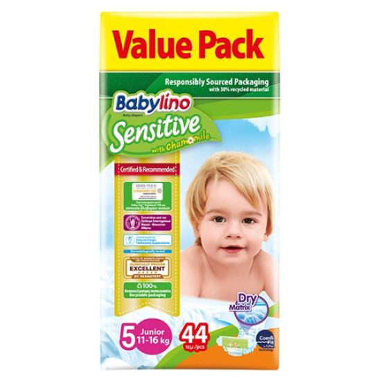 BABYLINO ΠΑΝΑ VALUE SENSITIVE No 5 (11-16kg) - (44τεμ.)